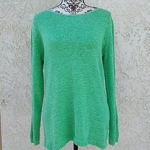 EUC Rachel Zoe Mint Green Crochet Knit Sweater XL